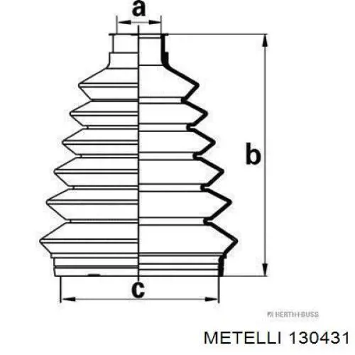 Пильник ШРУСа зовнішній 130431 Metelli