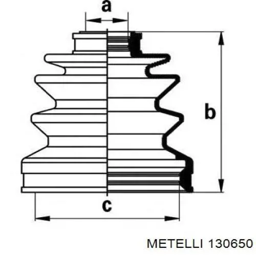 Купити 130650 Metelli Пильник шарніра приводу