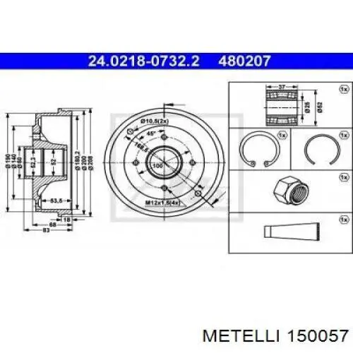 Граната колісна Metelli 150057 ціна, від 26.62 USD