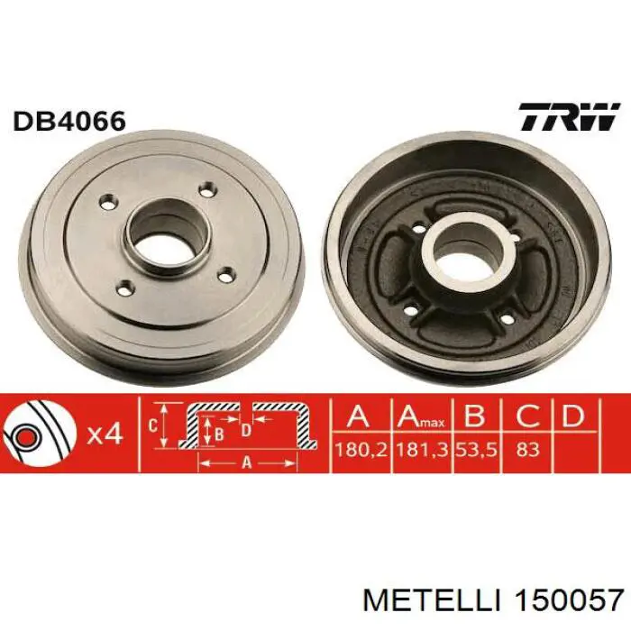 ШРУС зовнішній передній 150057 Metelli