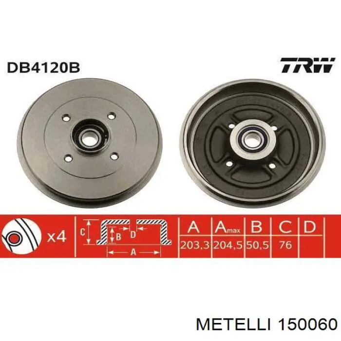 ШРУС зовнішній передній 150060 Metelli