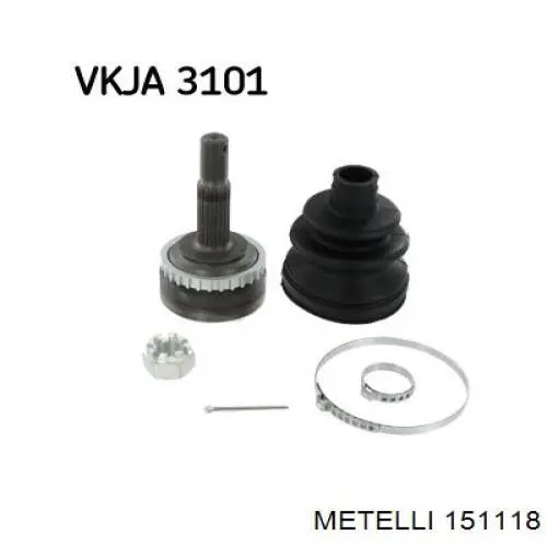 Купити 151118 Metelli Шарнір приводу зовнішній