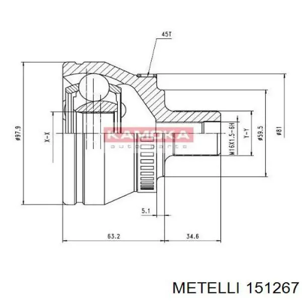 ШРУС зовнішній Metelli 151267