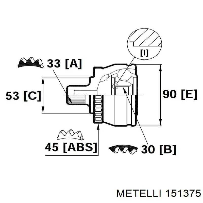 ШРУС зовнішній Metelli 151375