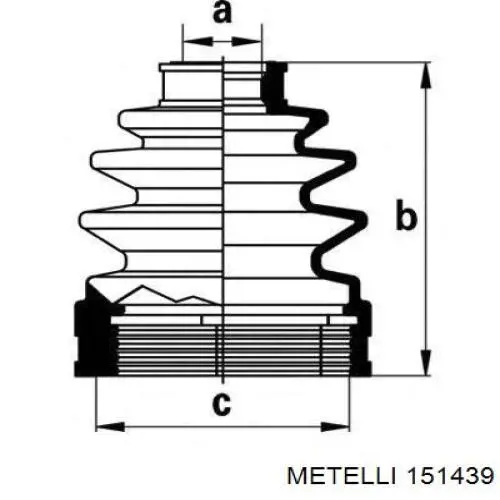 Купити 151439 Metelli Шарнір приводу зовнішній