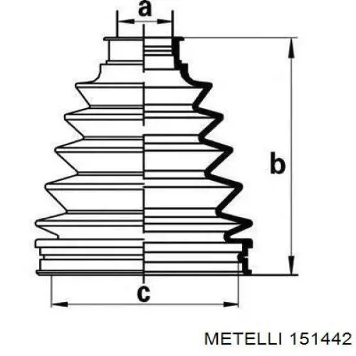 ШРУС зовнішній передній 151442 Metelli