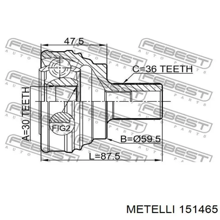 ШРУС зовнішній Metelli 151465