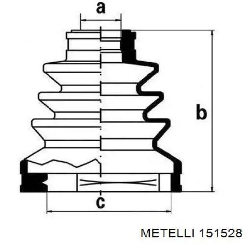 Купити 151528 Metelli Шарнір приводу зовнішній