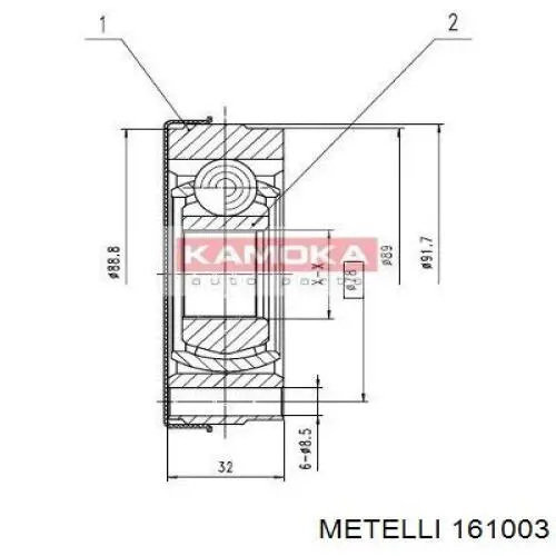 Купити 161003 Metelli Граната внутрішня ліва