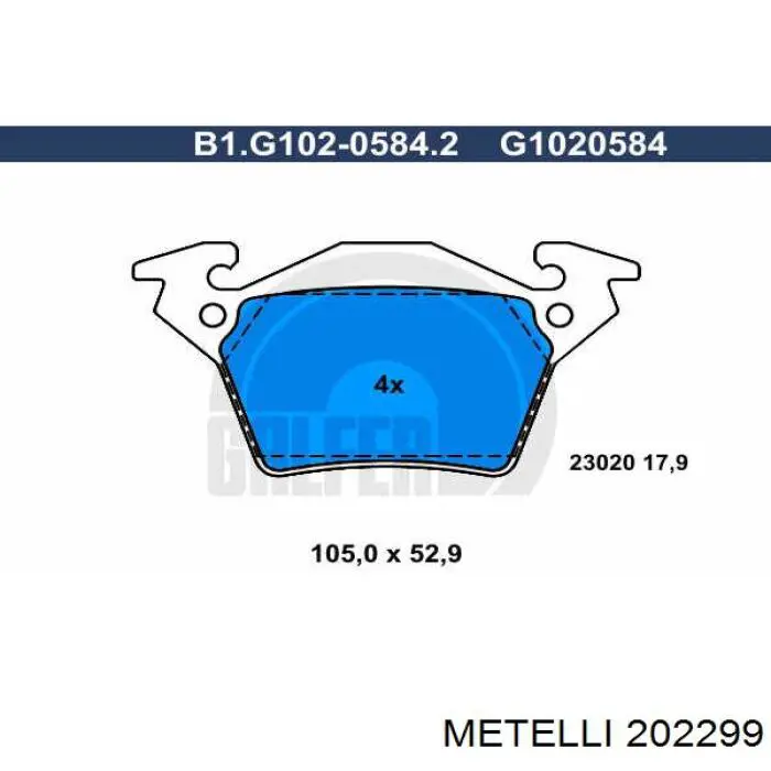 202299 Metelli Циліндр гальмівний, головний