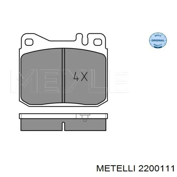 Колодки гальмівні передні, дискові 2200111 Metelli