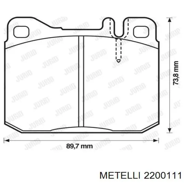 Купити 2200111 Metelli Колодки гальмівні передні, дискові