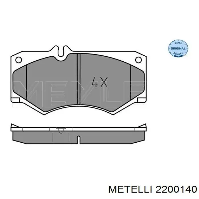 2200140 Metelli Передні гальмівні колодки