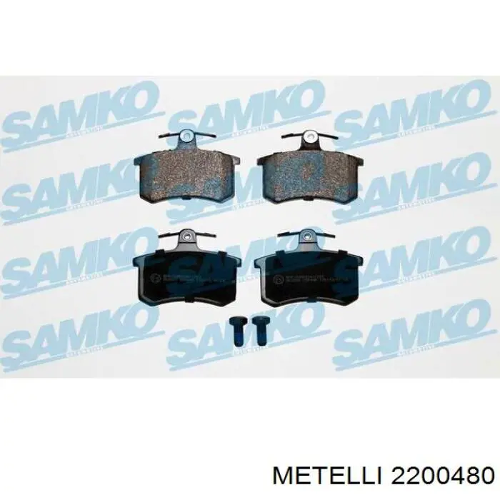 Задні гальмівні колодки 2200480 Metelli