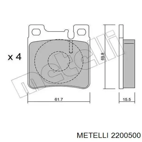 Тормозні колодки Metelli 2200500