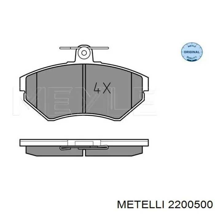 Колодки гальмівні передні, дискові 2200500 Metelli