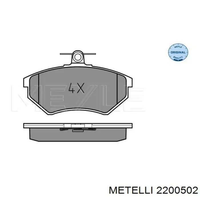 Гальмівні колодки Metelli 2200502 ціна, від 18.41 USD