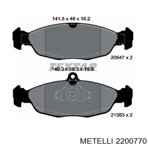 Купити 2200770 Metelli Колодки гальмівні передні, дискові