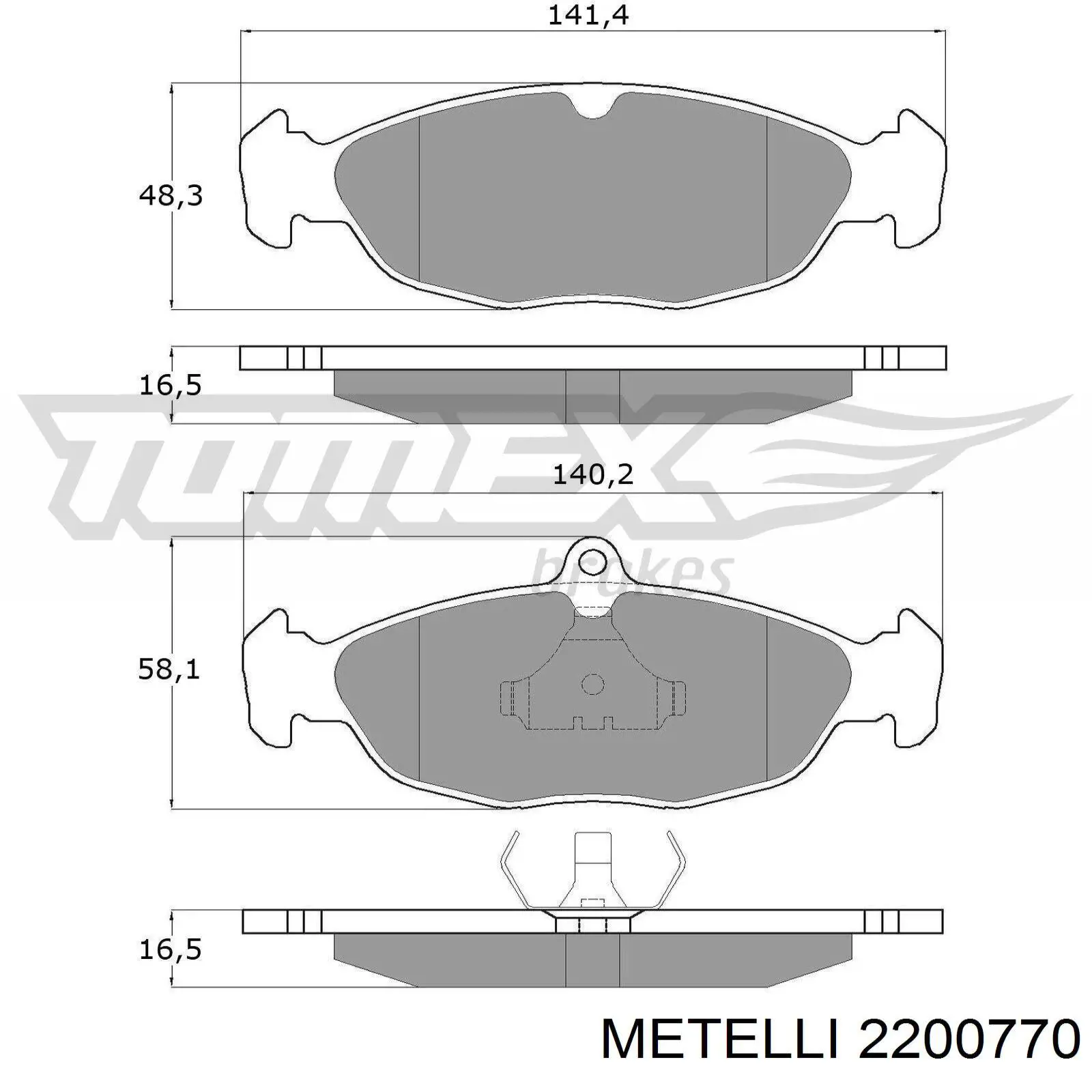 Гальмівні колодки Metelli 2200770 ціна, від 14.05 USD