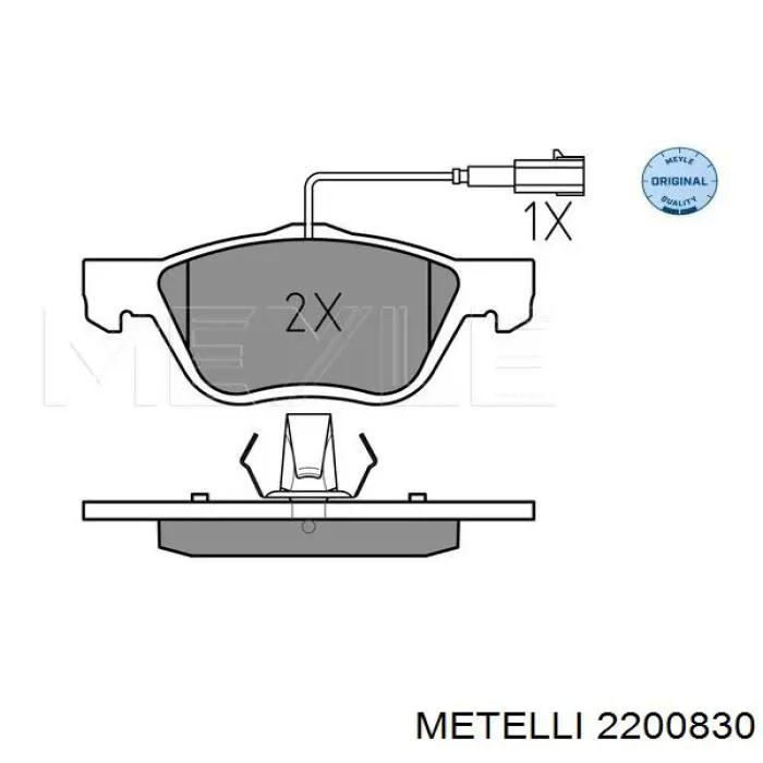 Гальмівні колодки Metelli 2200830 ціна, від 22.81 USD