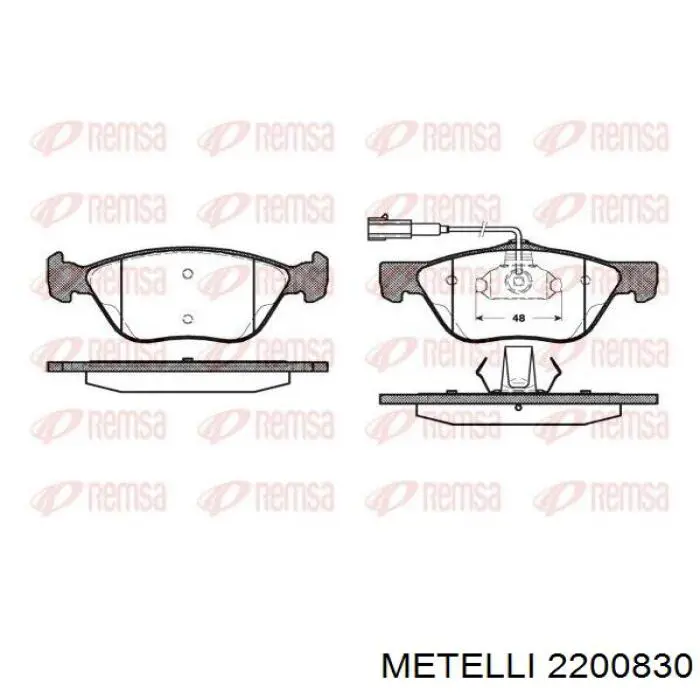 Купити 2200830 Metelli Колодки гальмівні передні, дискові