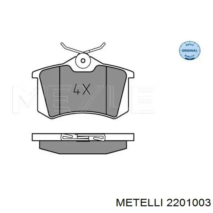 Задні гальмівні колодки Metelli 2201003 ціна, від 17.44 USD