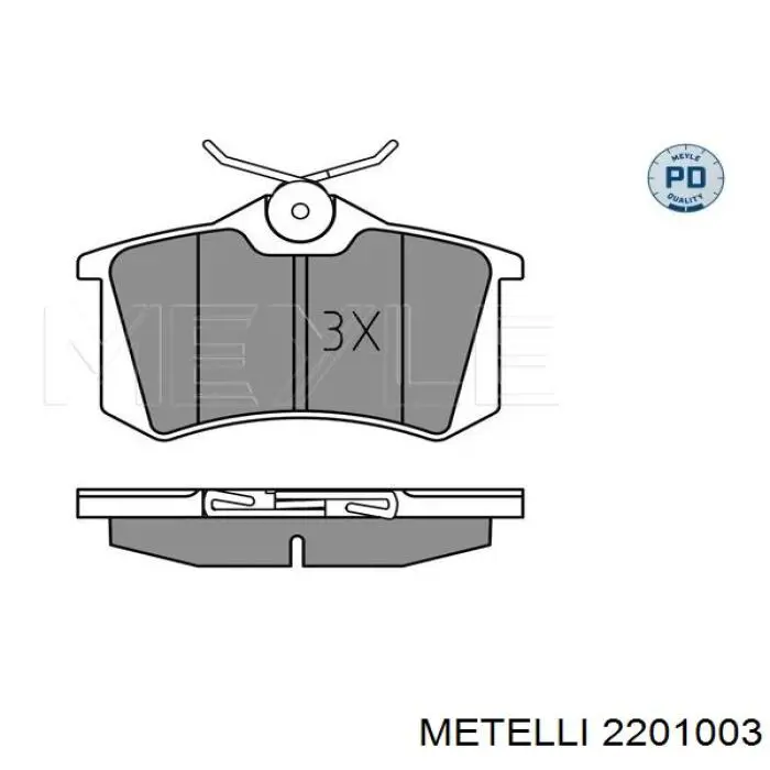 Купити 2201003 Metelli Задні колодки