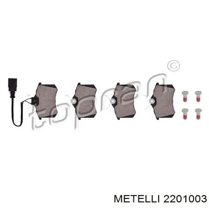 Задні гальмівні колодки 2201003 Metelli