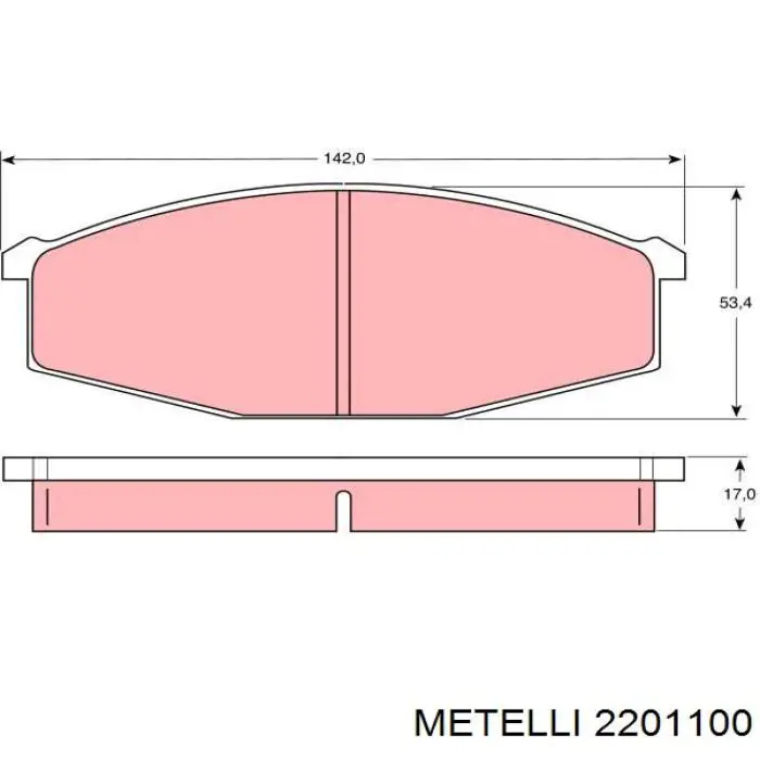 Гальмівні колодки Metelli 2201100 ціна, від 18.04 USD
