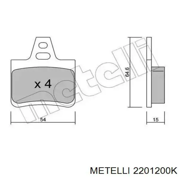 Гальмівні колодки Metelli 2201200K ціна, від 17.17 USD
