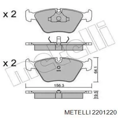 Гальмівні колодки Metelli 2201220 ціна, від 19.33 USD
