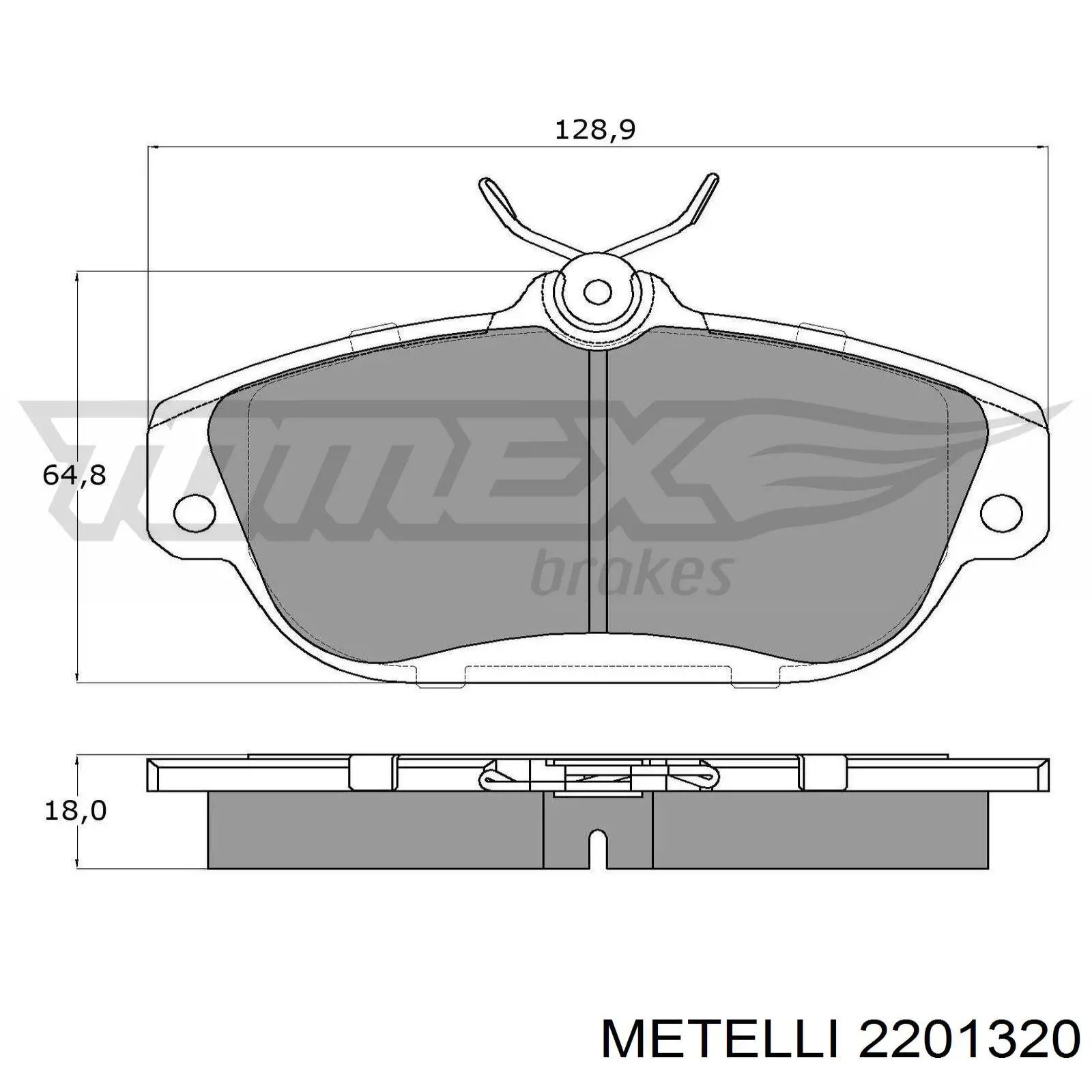 Колодки гальмівні передні, дискові 2201320 Metelli