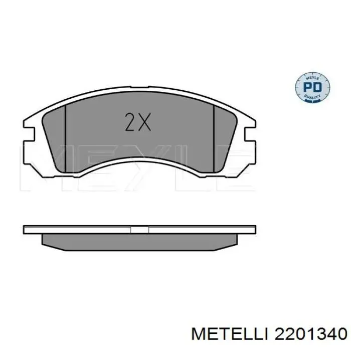 Передні тормозні колодки 2201340 Metelli