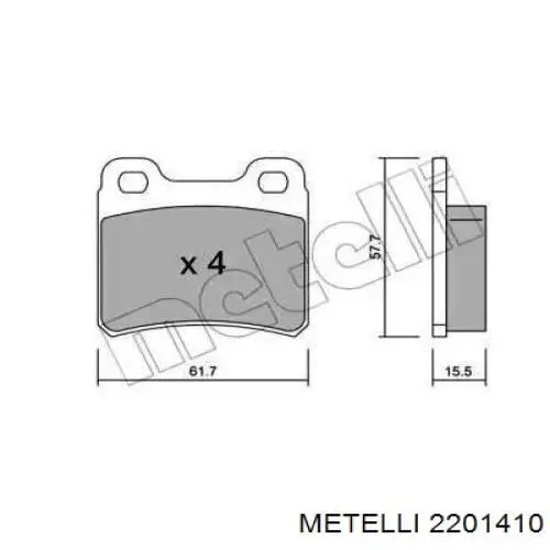 Задні гальмівні колодки Metelli 2201410 ціна, від 10.53 USD