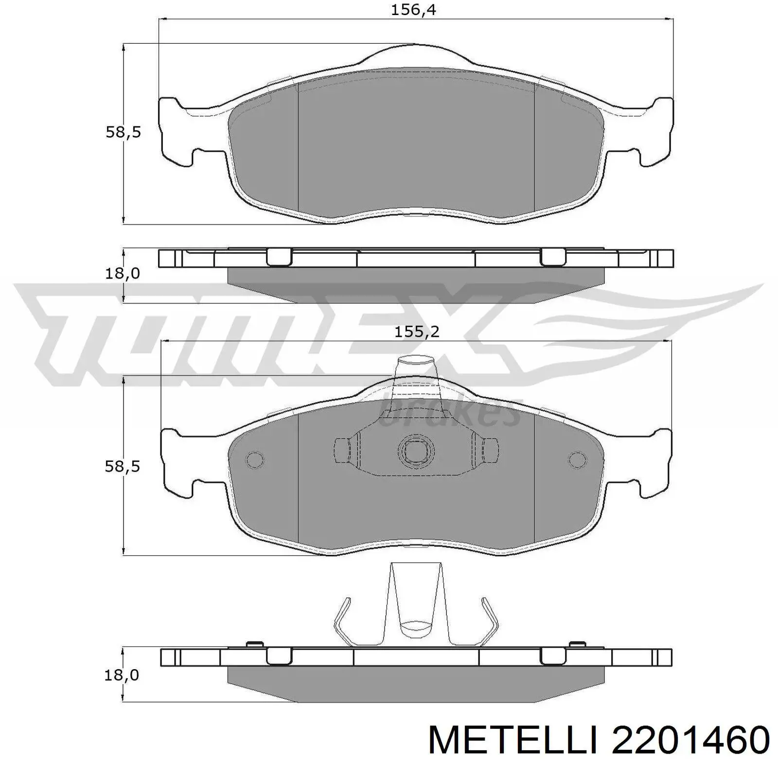 Колодки гальмівні передні, дискові 2201460 Metelli