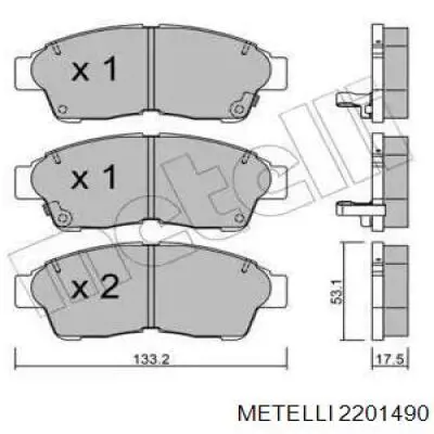 Гальмівні колодки Metelli 2201490 ціна, від 19.05 USD