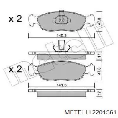 Гальмівні колодки Metelli 2201561 ціна, від 16.93 USD