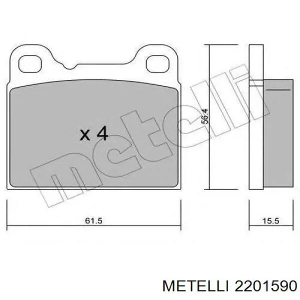 Гальмівні колодки Metelli 2201590 ціна, від 15.65 USD