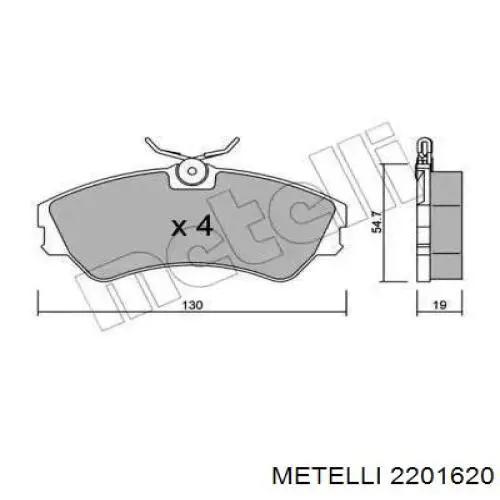 Гальмівні колодки Metelli 2201620 ціна, від 16.91 USD