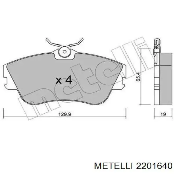Купити 2201640 Metelli Колодки гальмівні передні, дискові