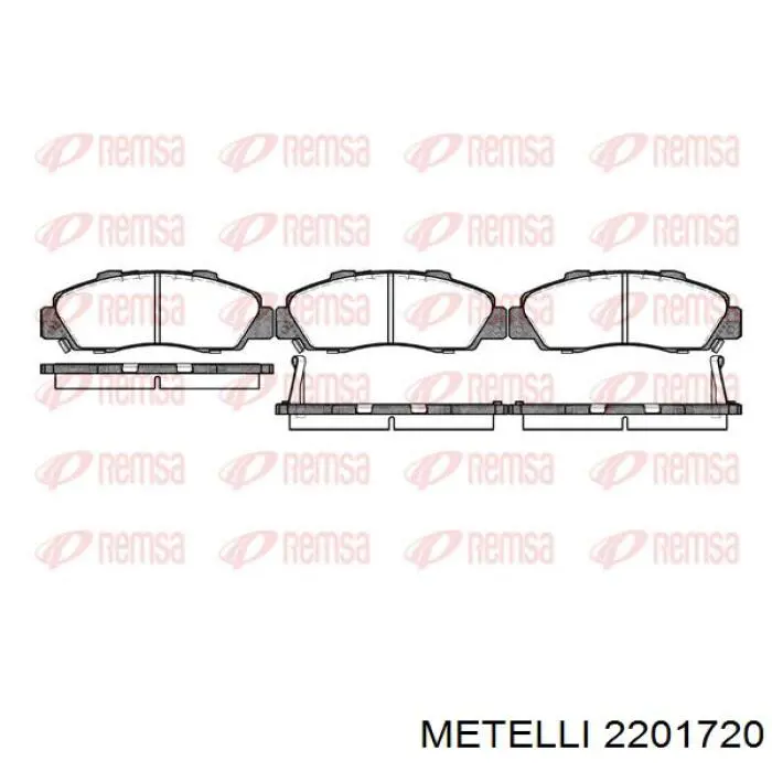 Колодки гальмівні передні, дискові 2201720 Metelli