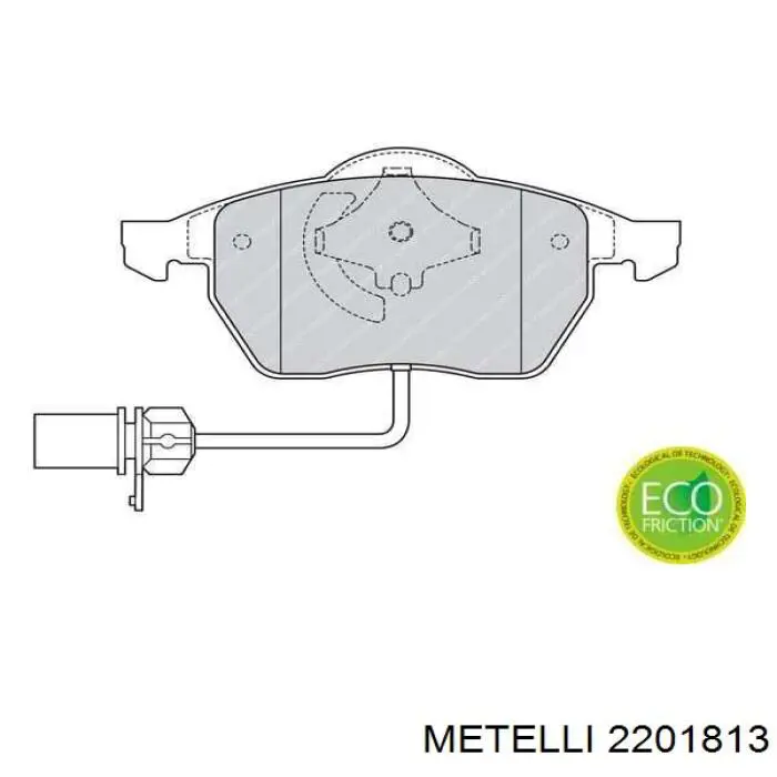 Купити 2201813 Metelli Колодки гальмівні передні, дискові
