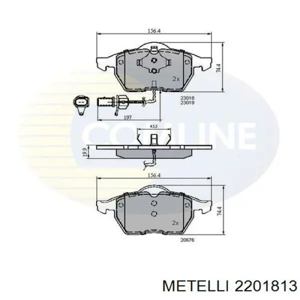 2201813 Metelli Передні гальмівні колодки