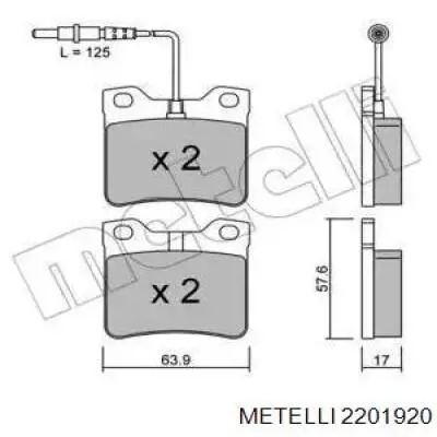 Задні гальмівні колодки Metelli 2201920 ціна, від 13.06 USD
