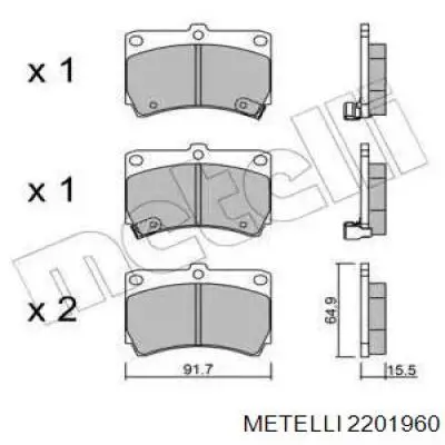 Гальмівні колодки Metelli 2201960 ціна, від 13.92 USD
