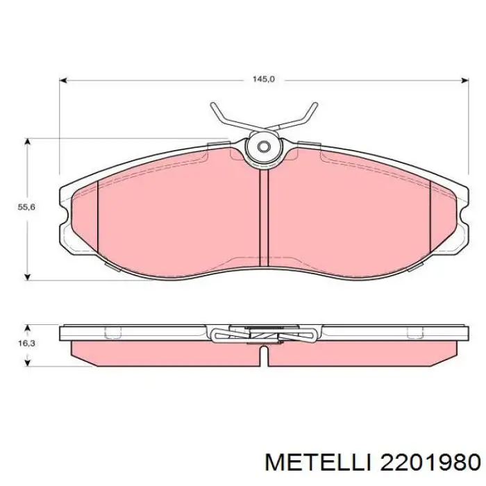 Купити 2201980 Metelli Колодки гальмівні передні, дискові