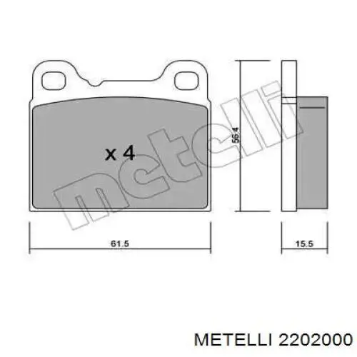 Задні гальмівні колодки Metelli 2202000 ціна, від 15.64 USD