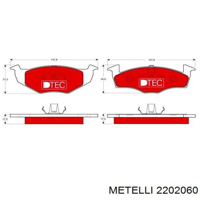 Гальмівні колодки Metelli 2202060 ціна, від 20.07 USD