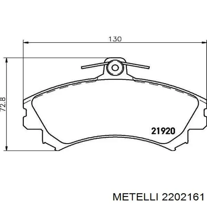 Колодки гальмівні передні, дискові 2202161 Metelli