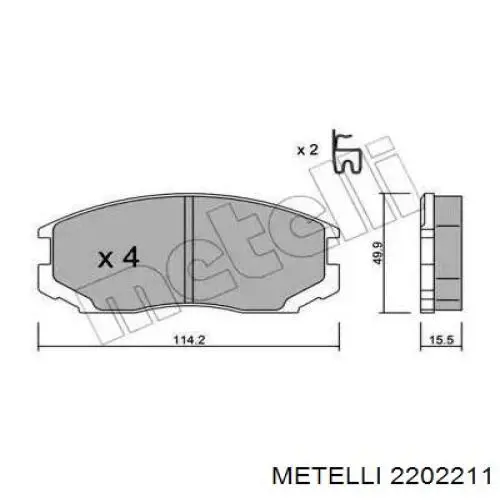 Гальмівні колодки Metelli 2202211 ціна, від 15.66 USD